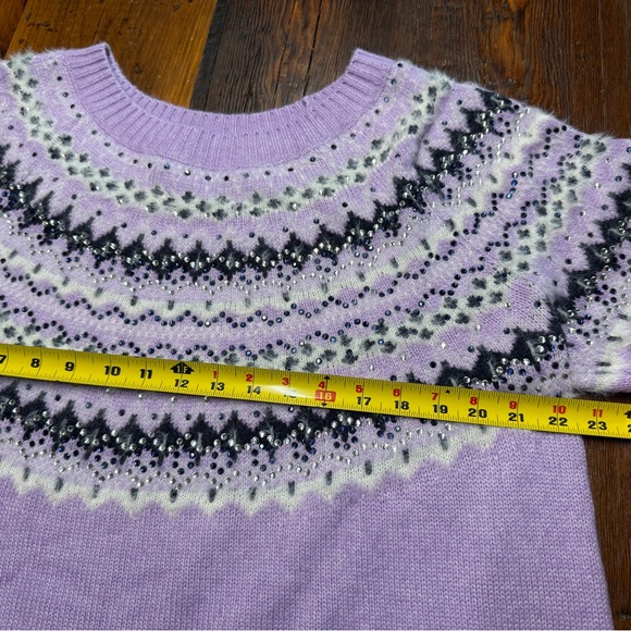 Talbots Lilac Fair Isle Sweater - Picture 5 of 6